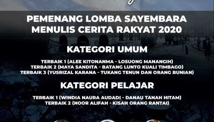 Hasil Sayembara Cerita Rakyat Sawahlunto Diumumkan, Ini Pemanangnya