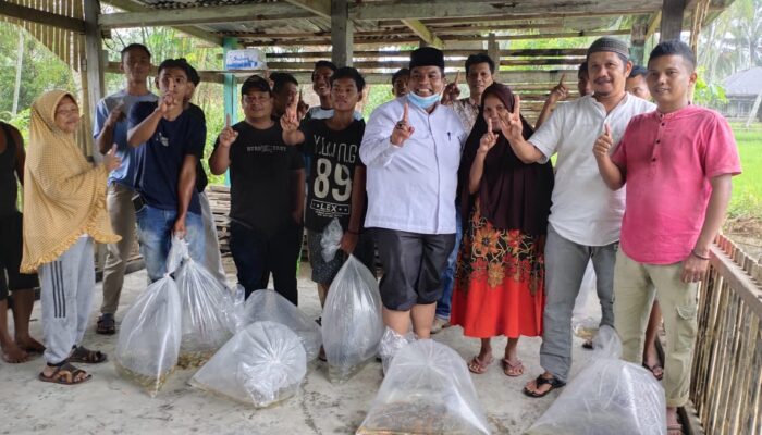 Suhatri Bur Bagikan 20.000 Bibit Ikan Nila dan Ikan Emas di Kampung Dalam
