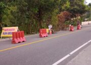 Jalan Lintas Padang – Bukittinggi di Nagari Pakandangan Amblas, Kapolres Padang Pariaman Ingatkan Pengedara