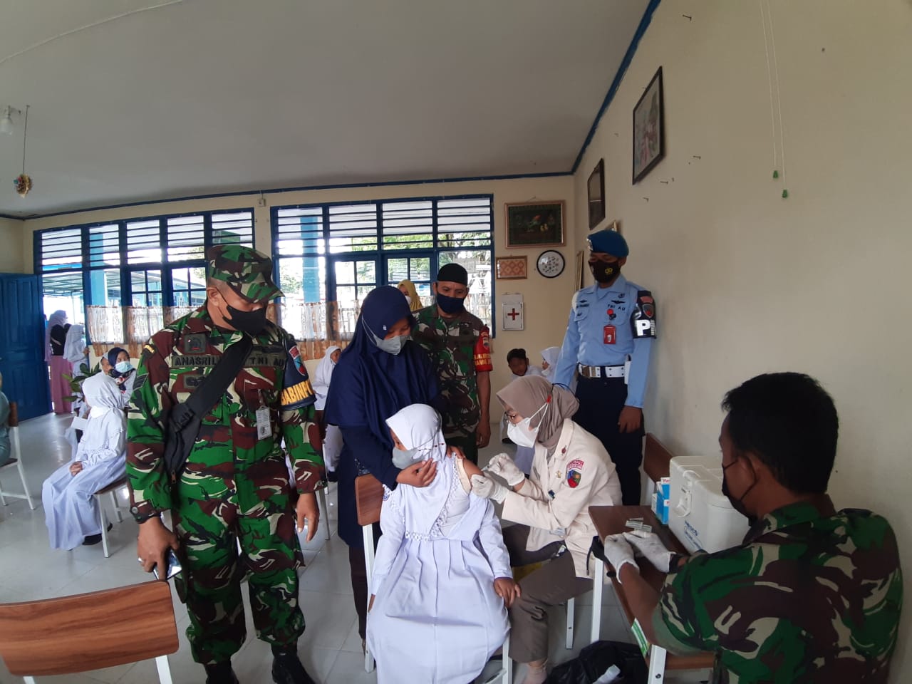 Lanud Sut Gelar Vaksinasi Bagi Anak Usia 6-11 Tahun.