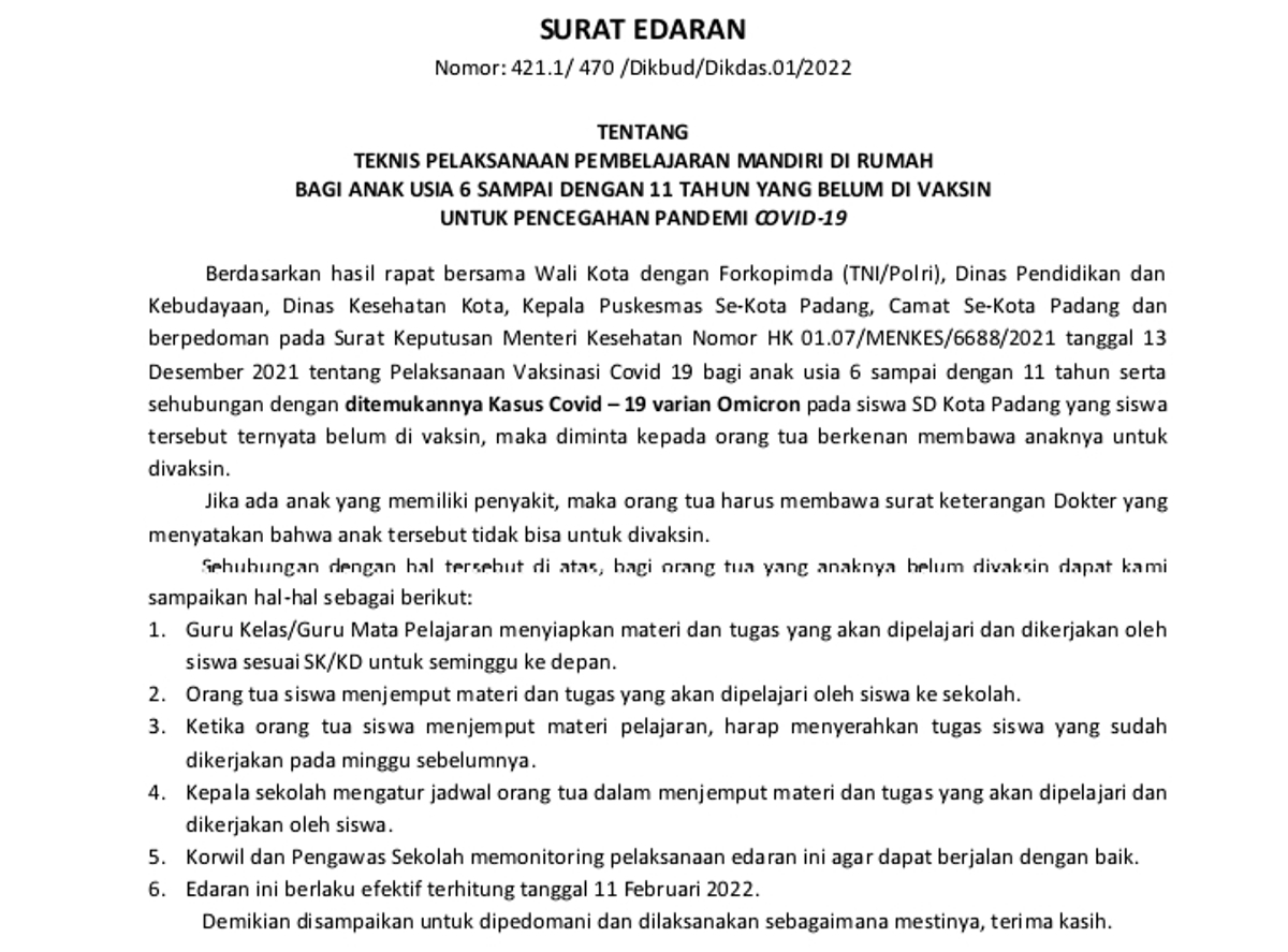 anak vaksin padang