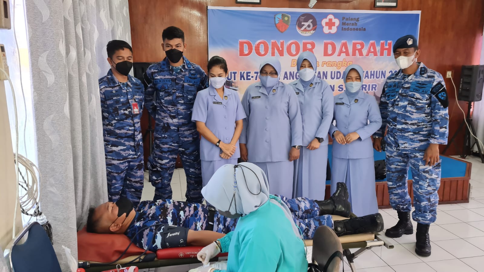 Lanud Sutan Sjahrir Gelar Donor Darah dalam Rangka Peringatan HUT TNI AU ke-76