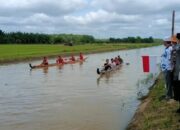 Anak Nagari Sungai Langkok Jadikan Irigasi Jadi Arena Lomba Selaju Sampan