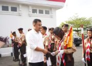 Sutan Riska Lepas Kontingen Kwarcab Pramuka Dharmasraya ke Jambore Nasional XI