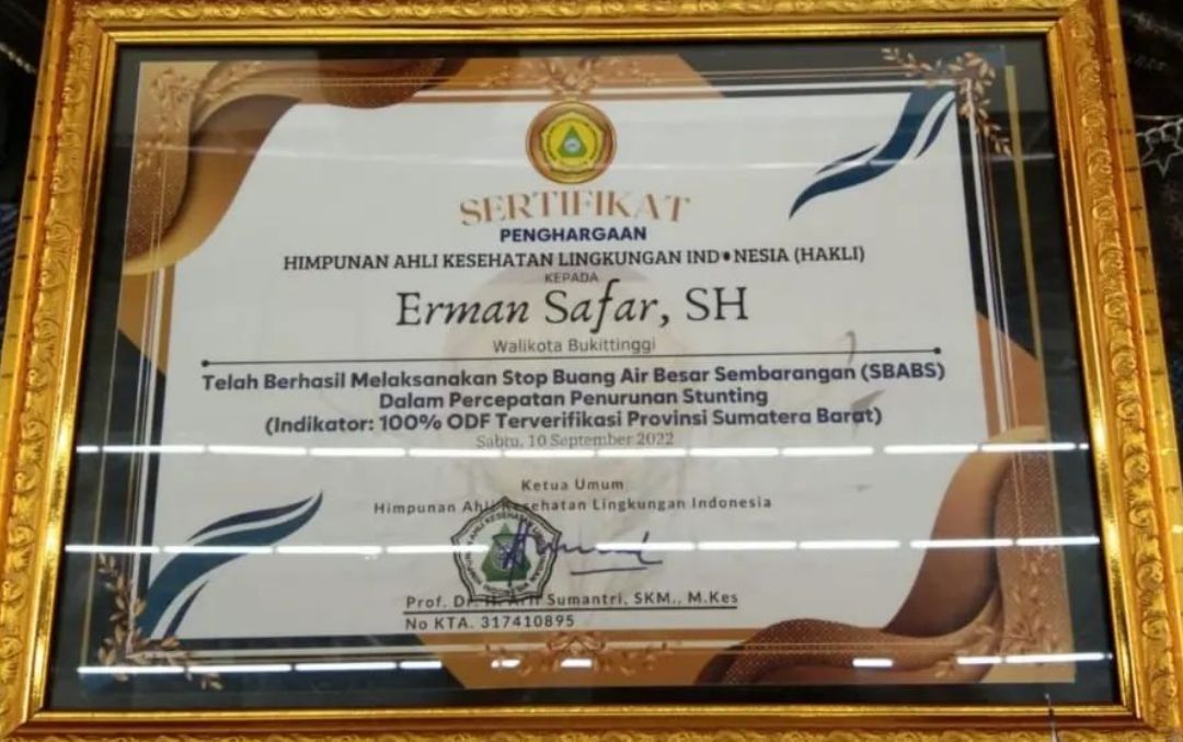 Wako Erman Safar Terima Penghargaan HAKLI