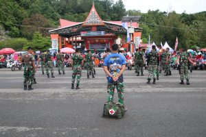 Satgas TMMD Pessel Ikut Senam Massal Bersama Pokdarwis Painan