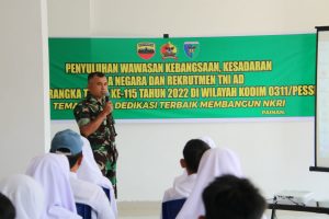 Satgas TMMD Pessel Beri Penyuluhan Wawasan Kebangsaan dan Bela Negara pada Siswa