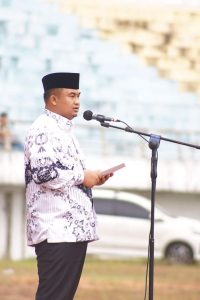 Sutan Riska jadi Pembina Upacara HUT PGRI ke-77 di Kabupaten Dharmasraya