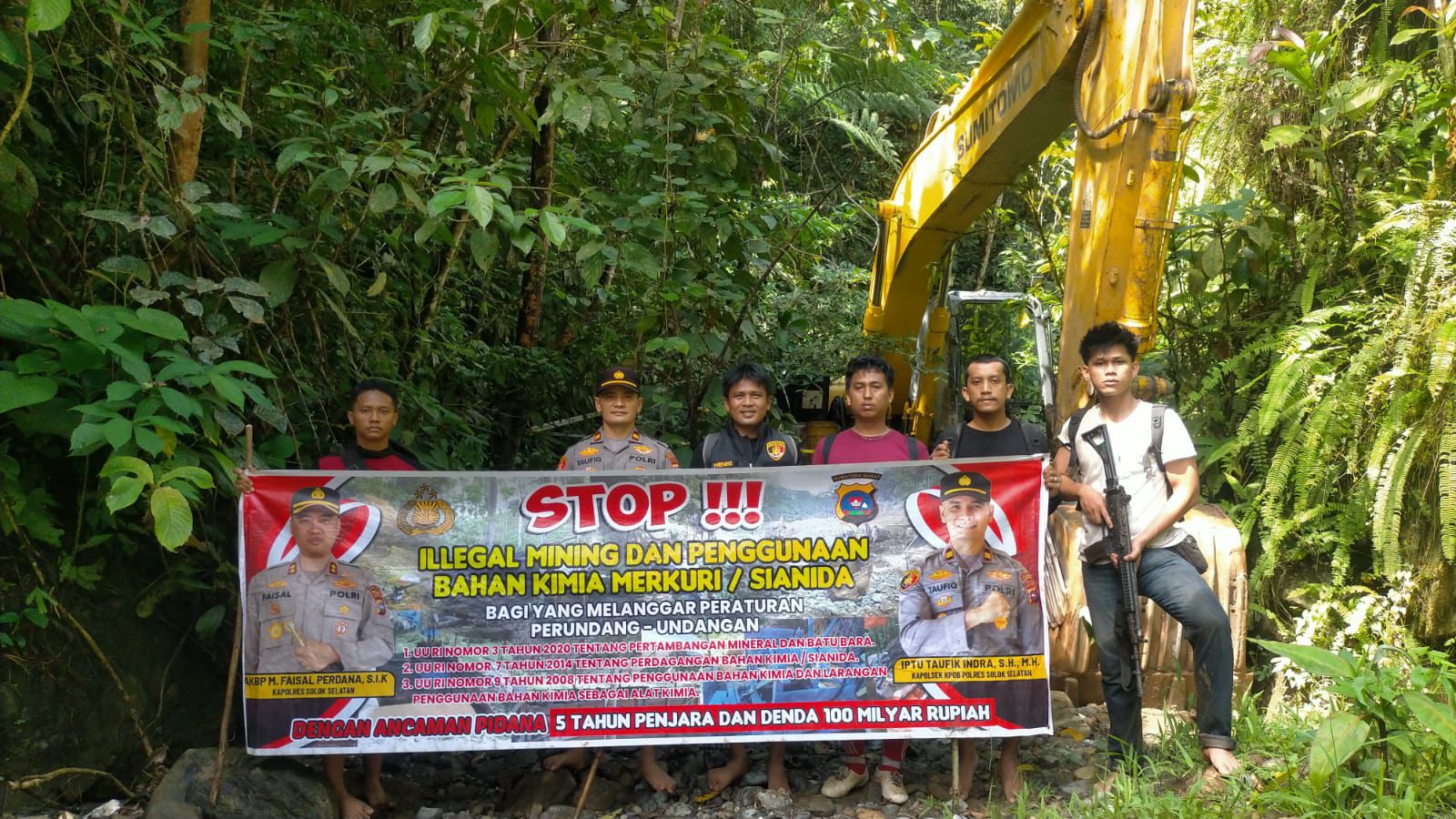 polres solok selatan sita ekskavator