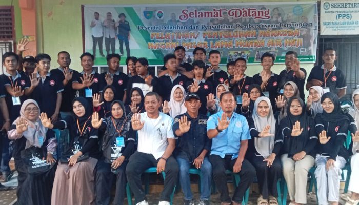 Puluhan Pemuda Pasar Lama Muara Air Haji Dibekali Ilmu Jadi Duta Anti Narkoba
