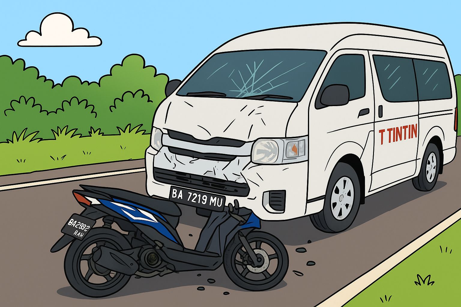 Pengendara Motor Meninggal Usai Tabrakan dengan Travel di Jalur Rawan Kayu Tanam