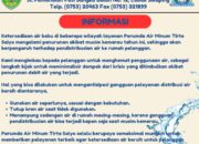 PERUMDA Air Minum Tirta Saiyo Pasaman Imbau Pelanggan Hemat Air di Musim Kemarau