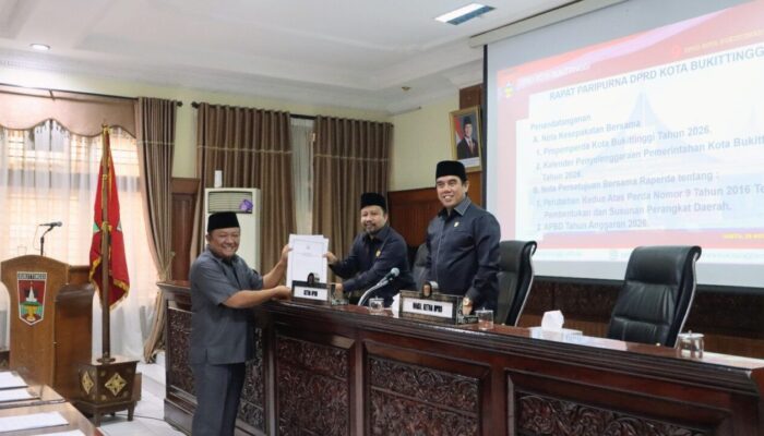 APBD Bukittinggi Tahun 2026Disepakati, Segini Jumlahnya