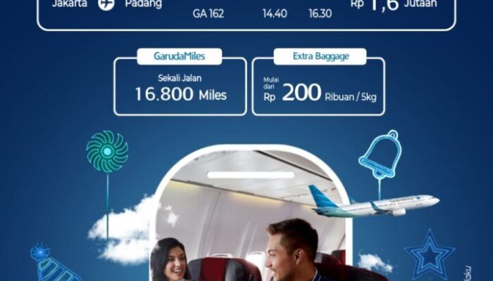 Tiket Garuda Rute Padang-Jakarta Rp1,6 Juta Saja, Pro