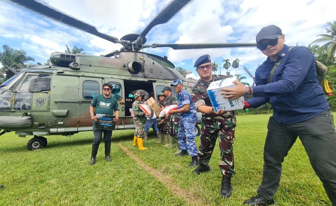 Lanud Sutan Sjahrir Kirim Bantuan 3,5 Ton Bantuan ke Nagari Salareh Aia