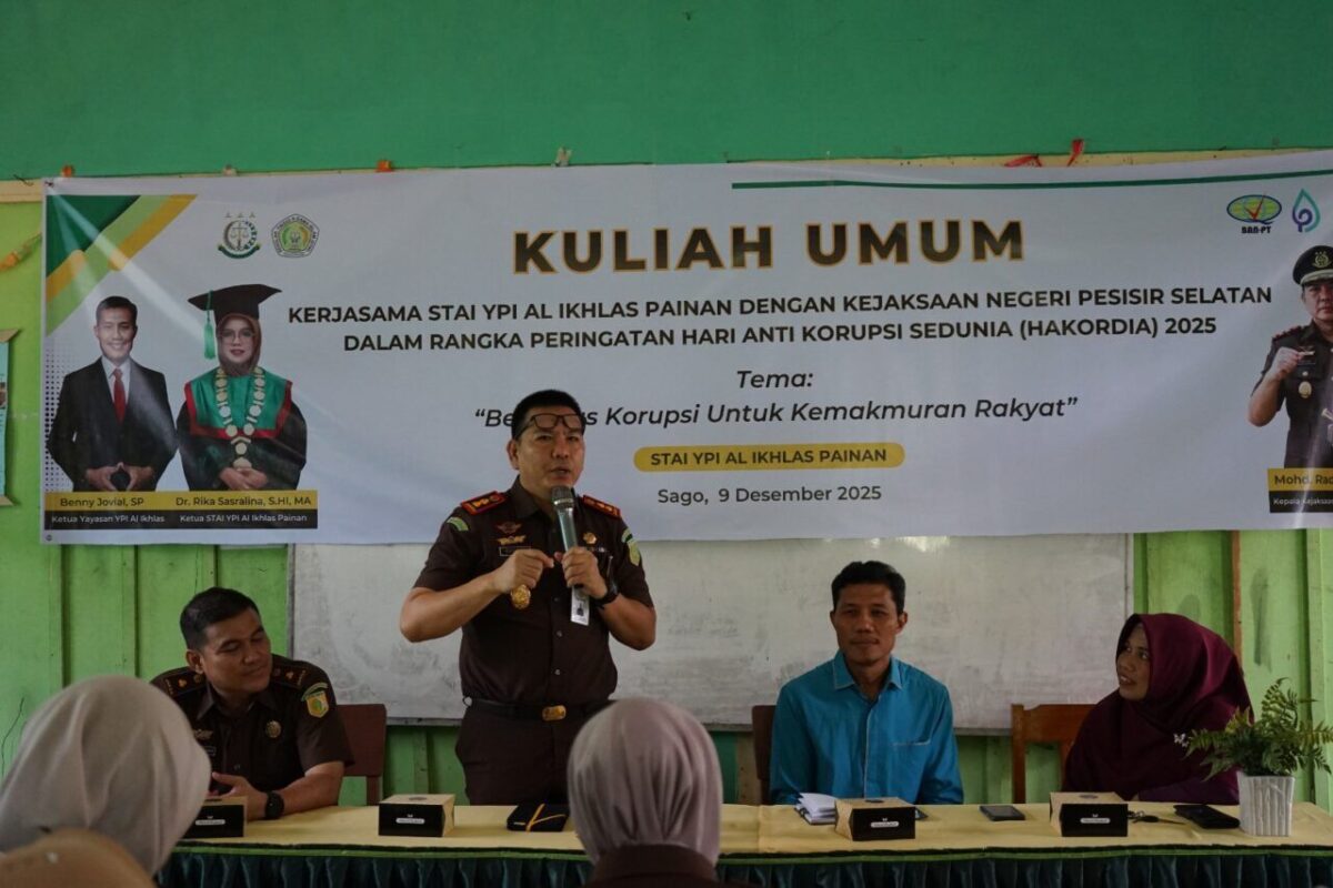 Kejari Pessel Gelar Kuliah Umum Hakordia 2025 di STAI YPI Al Ikhlas Painan, Mahasiswa Didorong Jadi Agen Antikorupsi