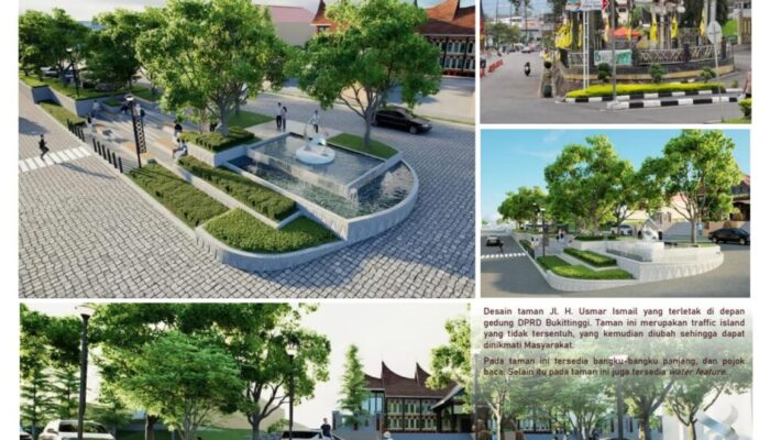Dukung Konsep ICP dan Tambah Estetika Kota, Pemko Bukittinggi Revitalisasi Taman Depan Kantor DPRD